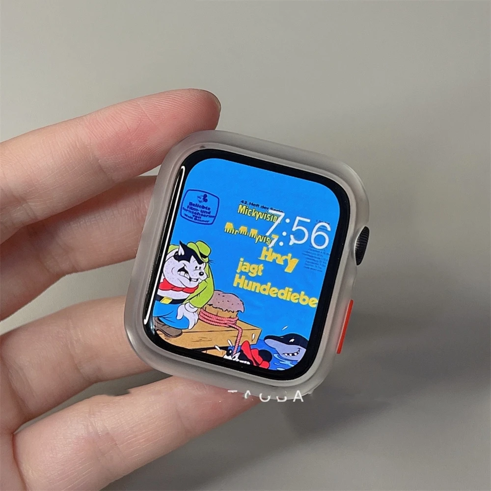 Ins Clear Jelly Simple Soft Case For Apple Watch 49 45mm 41 40 44 42 38 Cute Korea Silicon Bumper Protector For Series 9 8 7 6 5