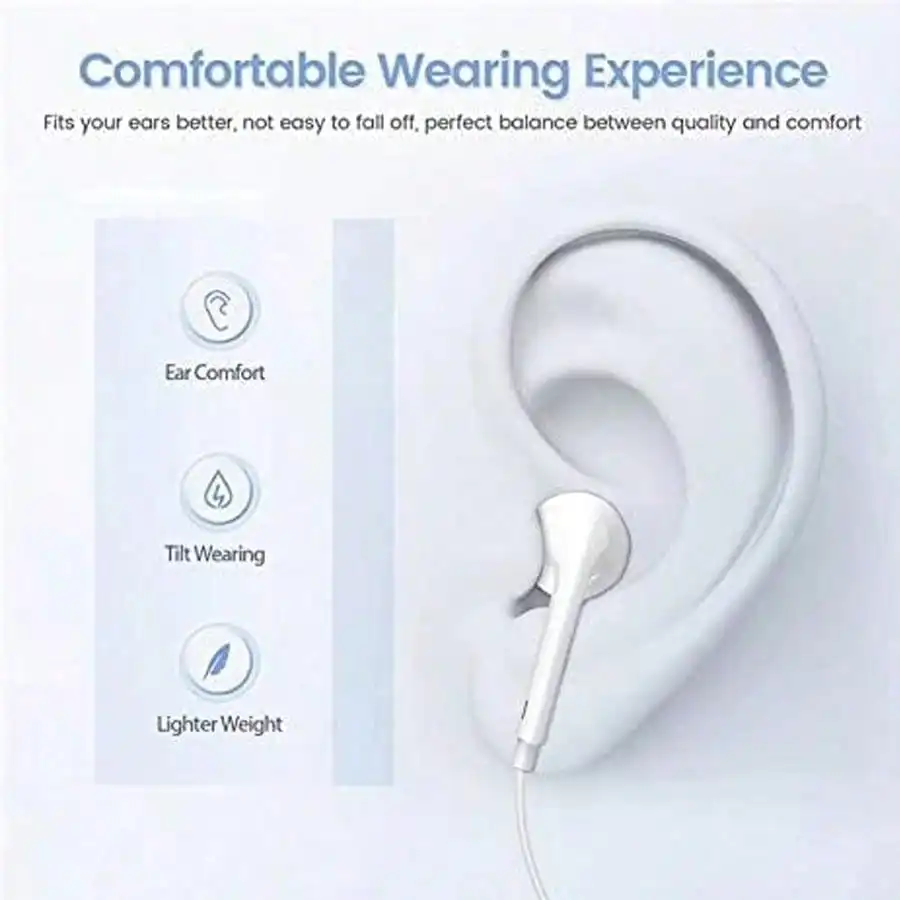 Wired In-Ear Headphones, Type-C/3.5mm/Lightning Port, High-Fidelity Stereo Sound, Noise Proof With Volume Control, Compatible With IPhone/ And Other Smartphones