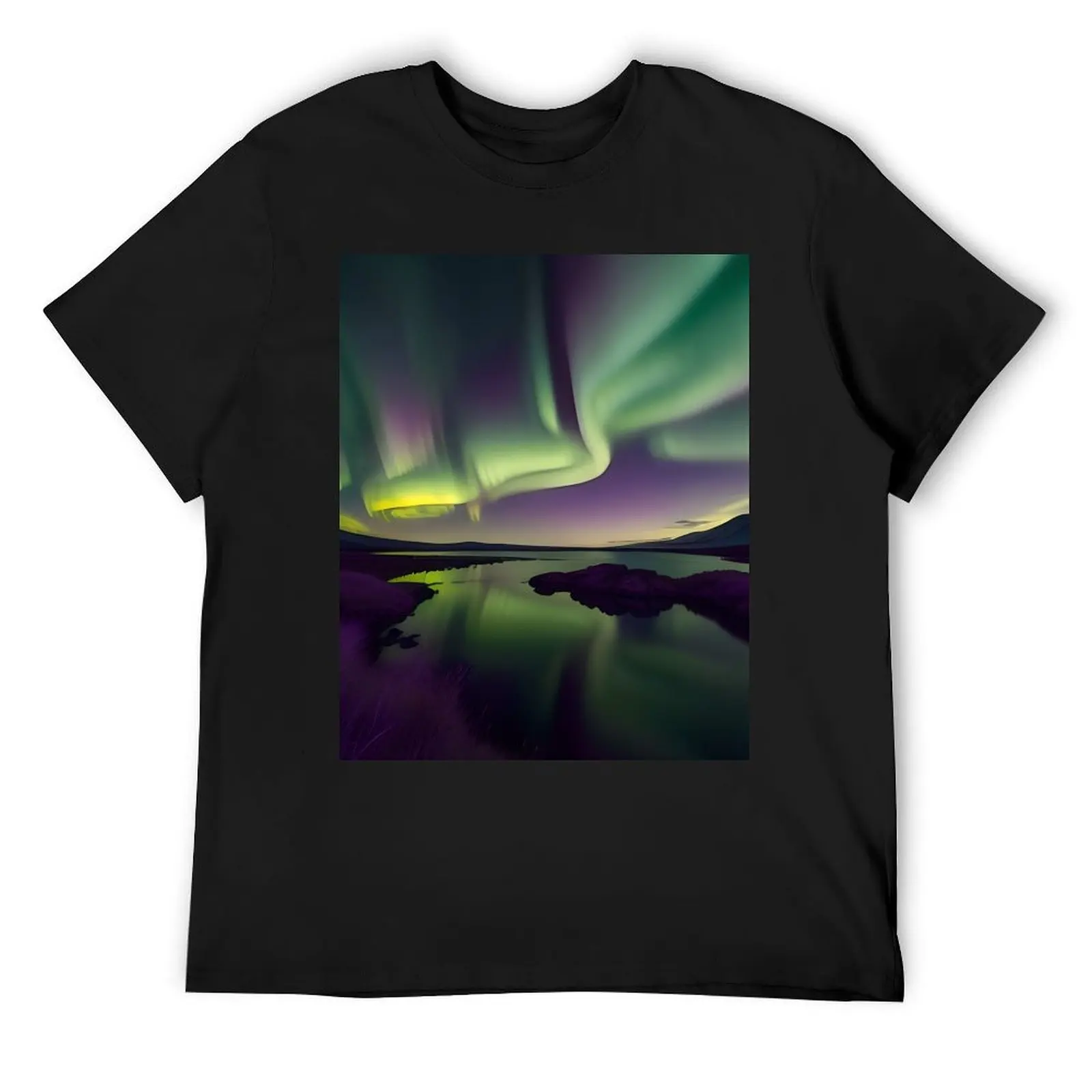 

Wonderful Aurora Borealis T-Shirt quick-drying vintage graphic tee plain black t shirts men