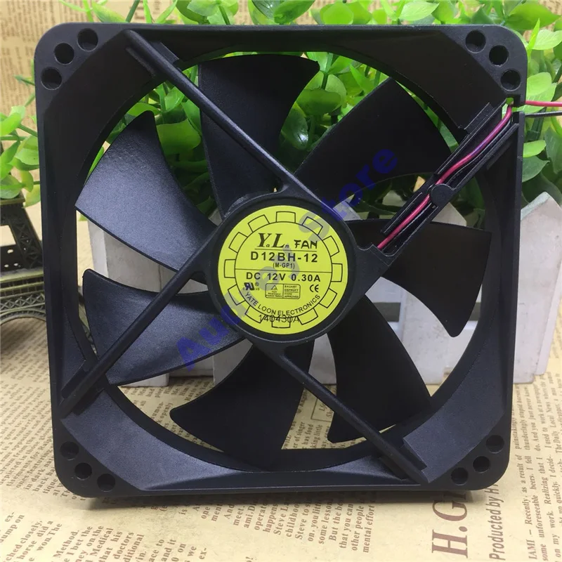 

12025 D12BH-12 DC12V 0.3A 12CM 2-wire ultra quiet cooling fan 2000rpm 76.5CFM air blower for Chassis power supply