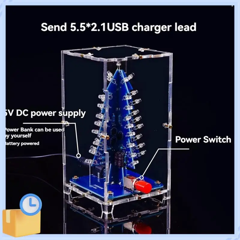 Popular DIY Christmas Tree Kits Colorful RGB LED Christmas Tree Electronic Science Assemble Kit For Christmas Trees DIY B