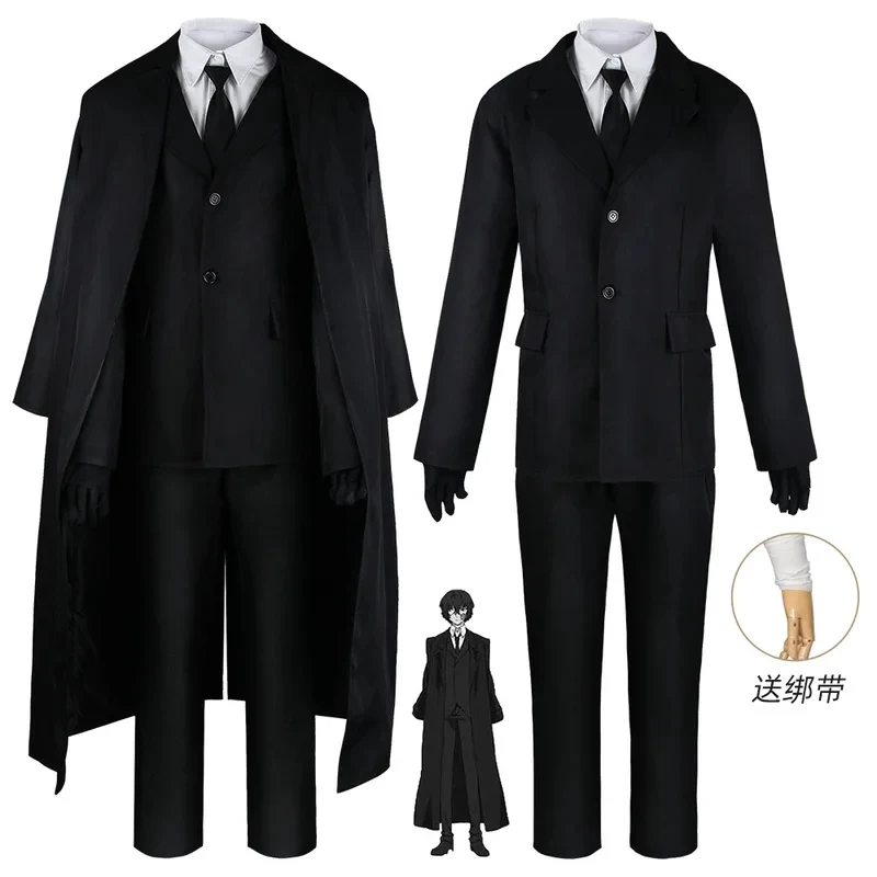 g'7,n\5;e,8\v,5/Bungo Stray Dogs Cosplay Black Century Costume Tailor Made Men's Suit Jacket Coat Windbreaker For Cospf;4'v.7/n\