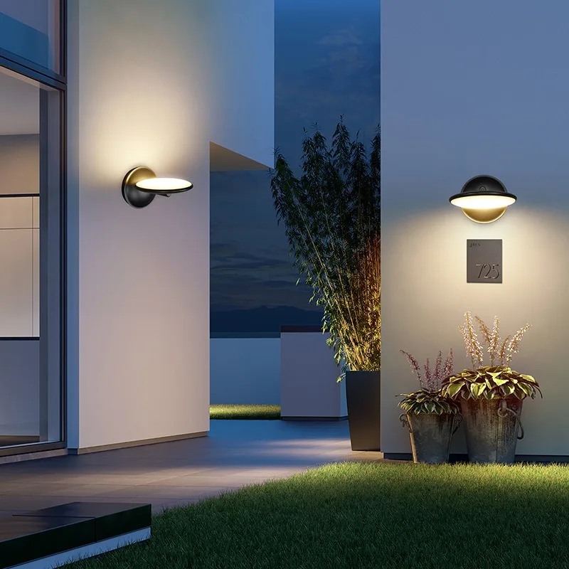 Imagem -03 - Modern Led Outdoor Light Jardim Luz Pátio Exterior Terraço Casa Números Lâmpada de Parede Ip65 Impermeável cz 12w Ajustável