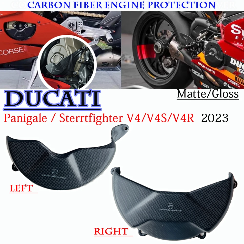 

Motorcycle Carbon Fiber Engine Protection Cover For DUCATI Panigale V4 V4S V4R Streetfighter V4 V4S 2023 Motor Alternator Caps