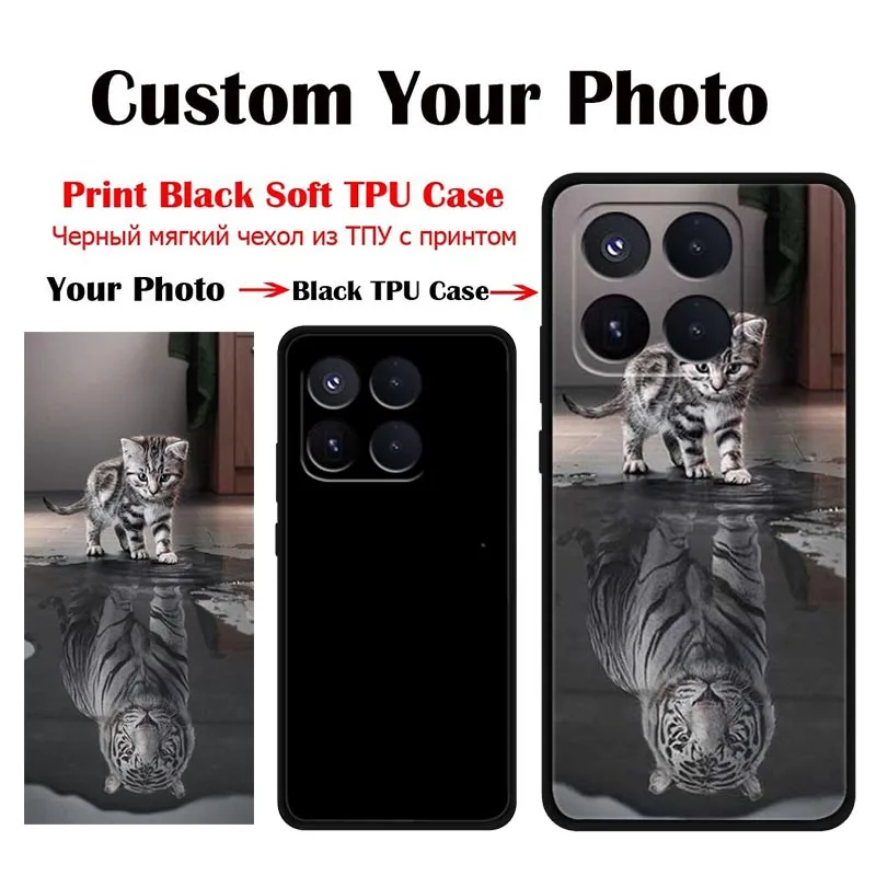 Angepasste DIY Silikon-Handyhülle für Xiaomi 17T Pro 17T 15T Pro Xiaomi 17 17 Max Ultra Pro Weitere Modelle Schwarze Weiche Schutzhülle