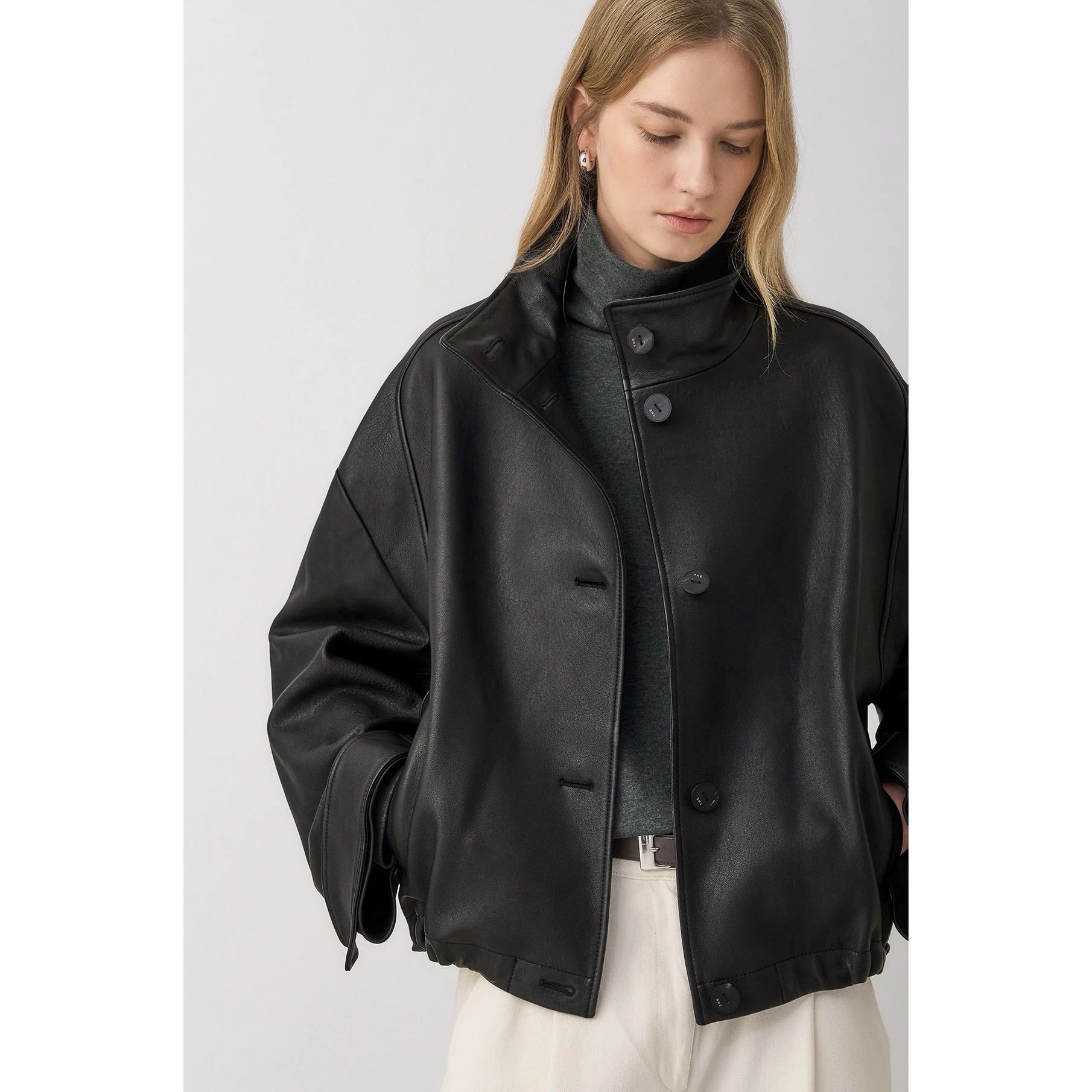 Lemon Cheese Casual Loose Fit Jacket Stand Collar Comfortable Outerwear Elegant Style Women's Short Coat Autumn Fashion