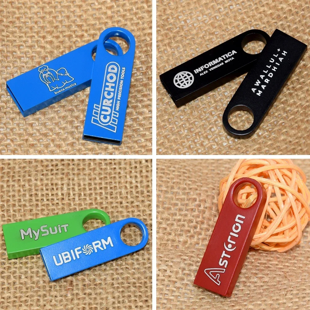 10PCS/lot Metal USB Flash Drive Pen Drive 4GB 8GB 16GB Pendrive 32GB 64GB Memory Stick 128GB USB Stick Gift Free Customized LOGO view 5