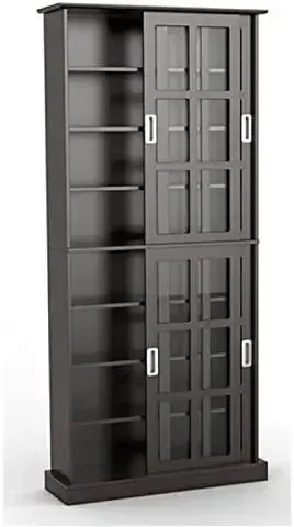 

Bowery Hill 72" Windowpane Media Cabinet in Espresso