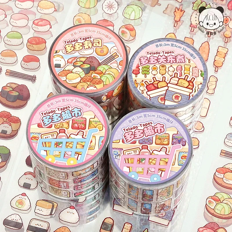 Delicious Food Pet Account Sticker Tape Waterproof Colorful Decorative Diy Pattern Graffiti Decoration