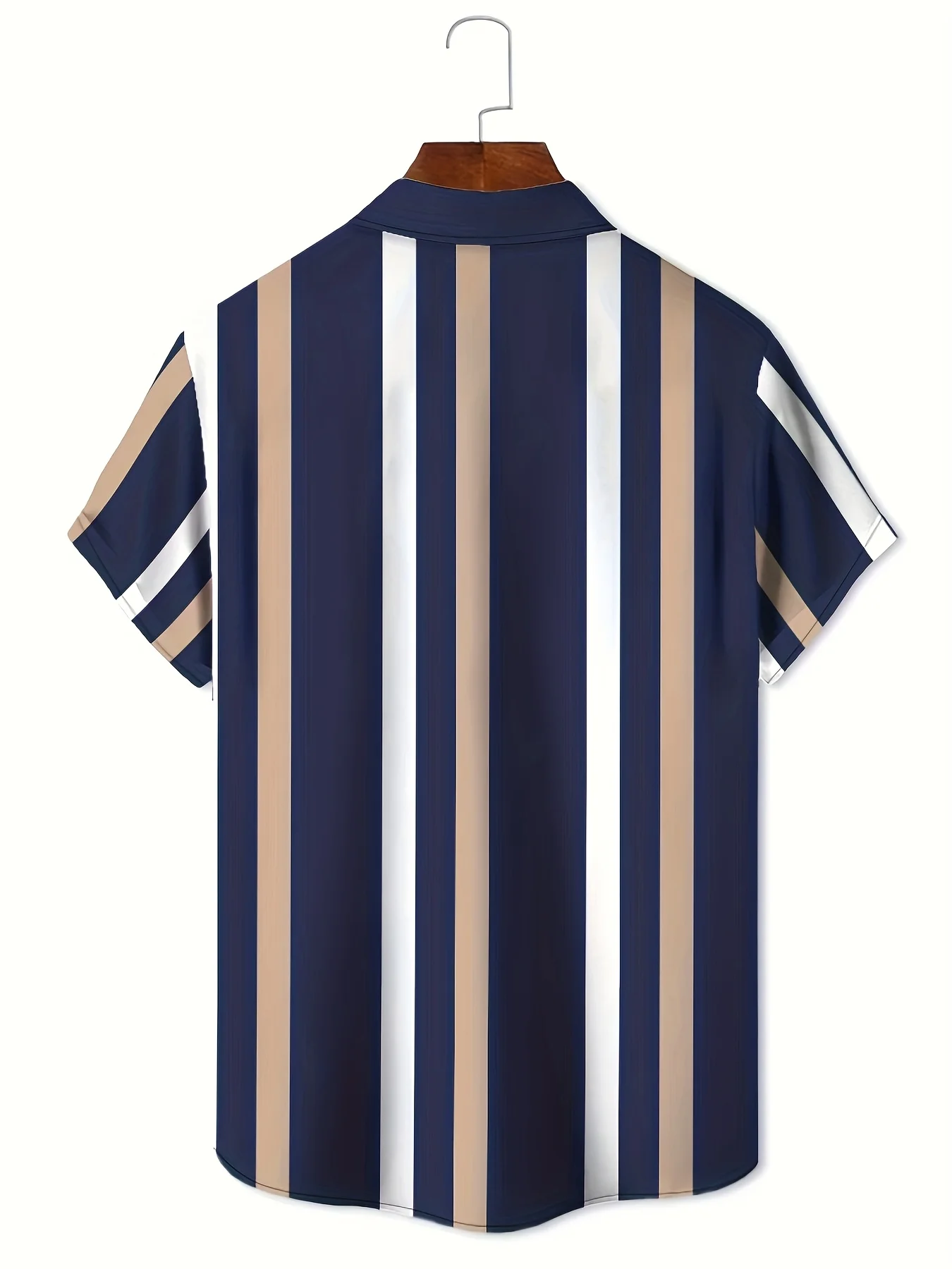 The new men's short-sleeved shirt for summer 2026 features a casual fashionable comfortable and soft 3D vertical pattern print