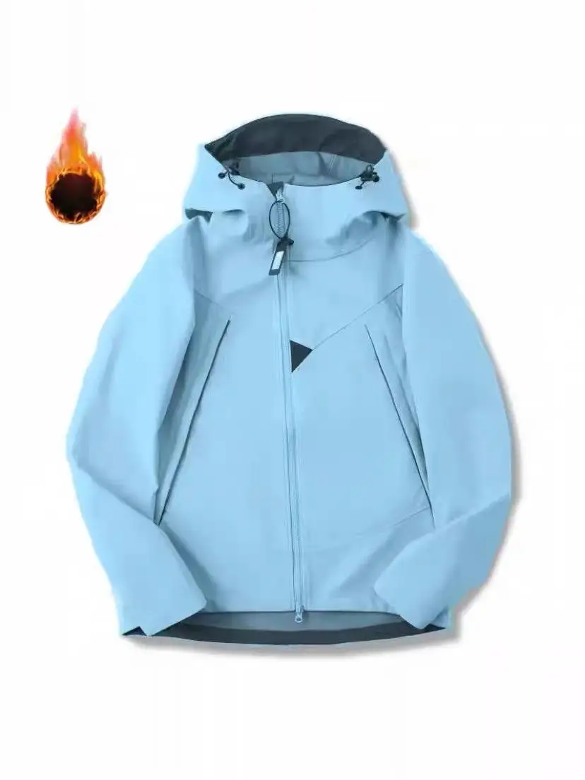 

New Autumn Winter Men's Fce Lined Waterproof Outdoor Windproof Soft ell Casual Jaet Coat ex Thiened Long Sve ...