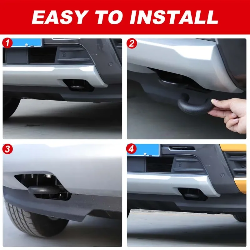 

TPE Car Iron Tow Hook Rescue Front Trailer Hook Protective Decorative For Ford Ranger Ranger 2023+ Exterior Accessories 2 Pcs