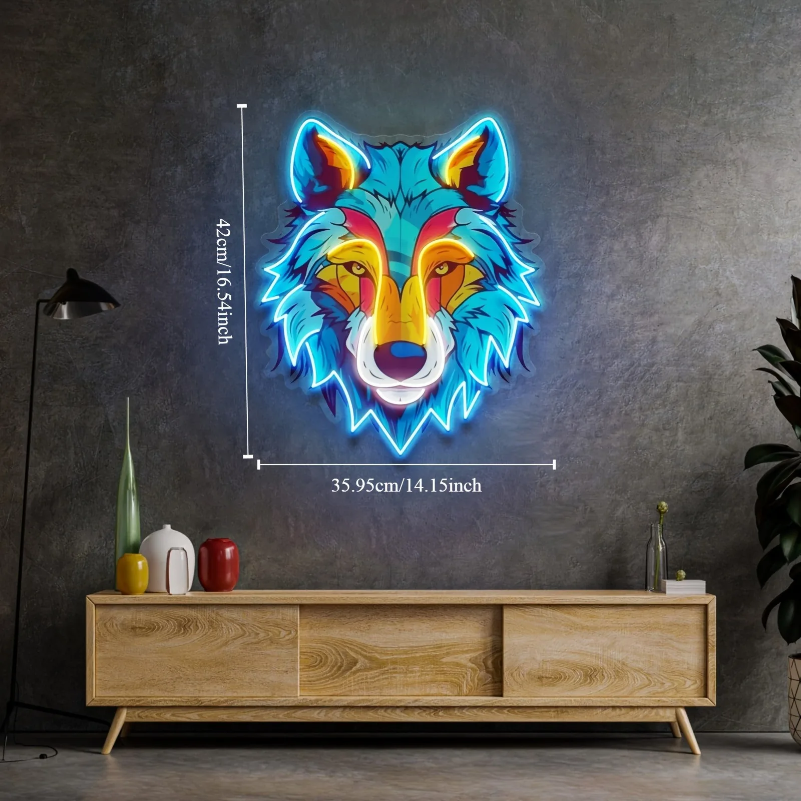UV Print Wolf Neon Sign LED Co - Smart Home Poster review and price