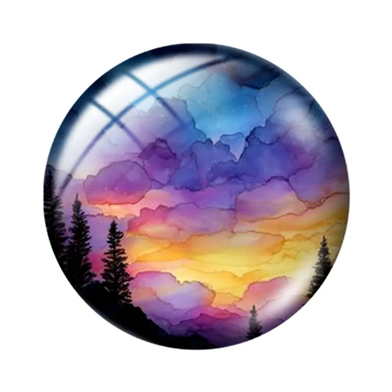Watercolor Ink Pattern 12MM/18MM/20/25mm glass cabochon  bracelet pendant rings for jewelry demo earrings back Making findingsM view 5