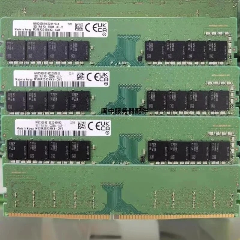 

16G 1RX8 PC4-3200AA DDR4 UDIMM Desktop Memory M378A2G43MX3-CWE