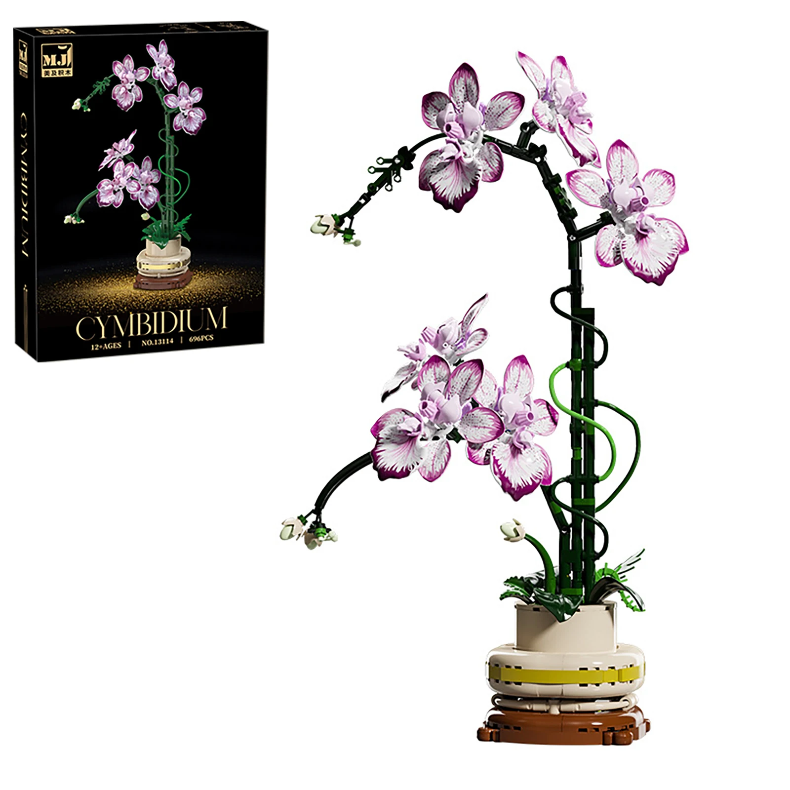696pcs Creative Interlocking Orchid Model DIY Flower Home Decor Gift