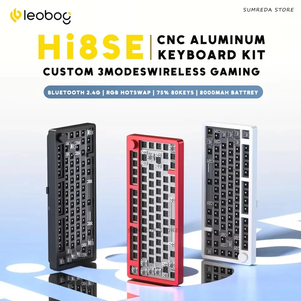 LEOBOG Hi8SE Hi8 SE Aluminum Wireless Mechanical Keyboard Kit RGB Hotswap Customize Gamer E-sports Bluetooth 2.4G Wired Keyboard