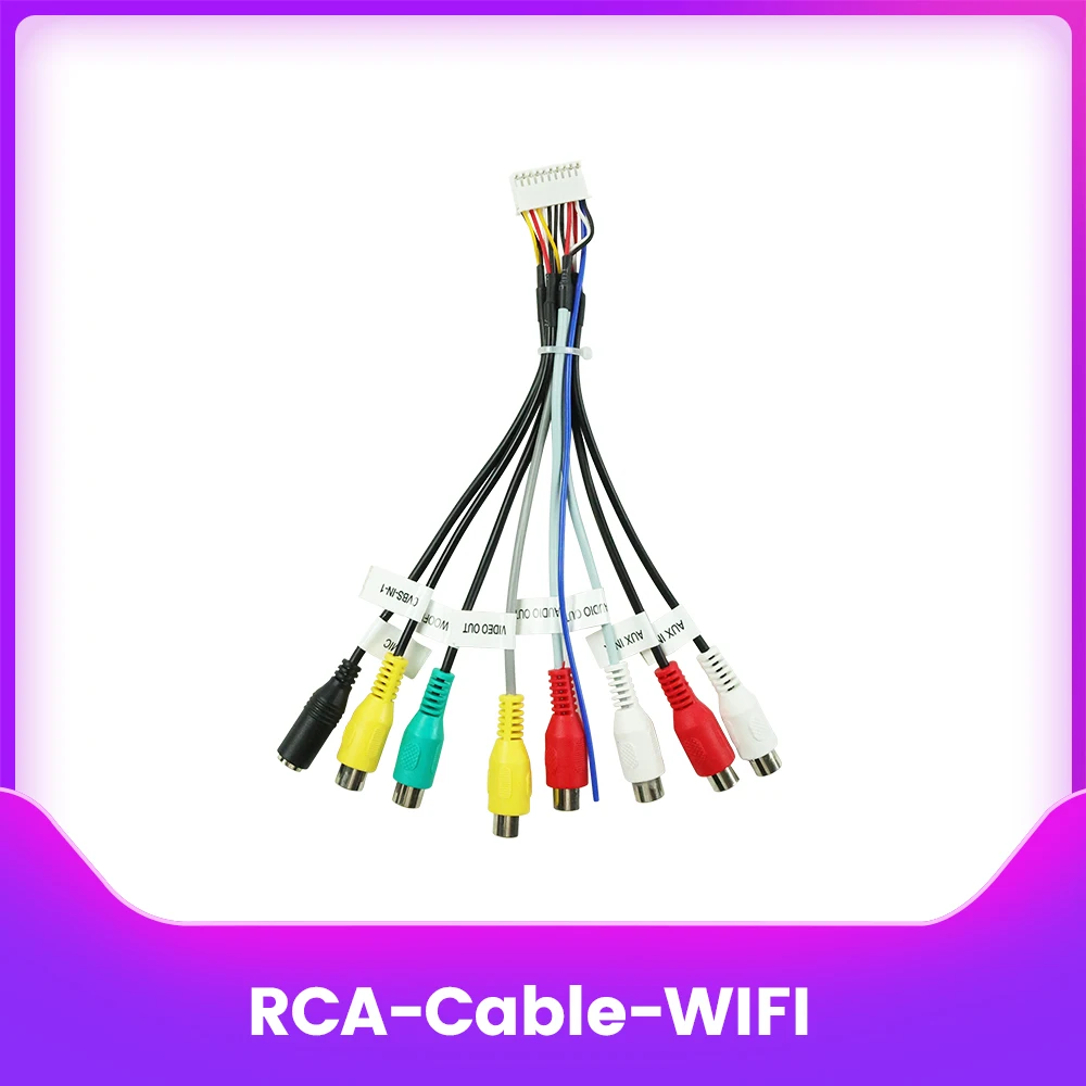 Universal 20-poliger Cinch-Kabel-Adapter, Verkabelungsstecker für Android, Autoradio-Ausgang, Kabelbaum, Mikrofon-Schnittstelle, Linie AUX-in CVBS-IN