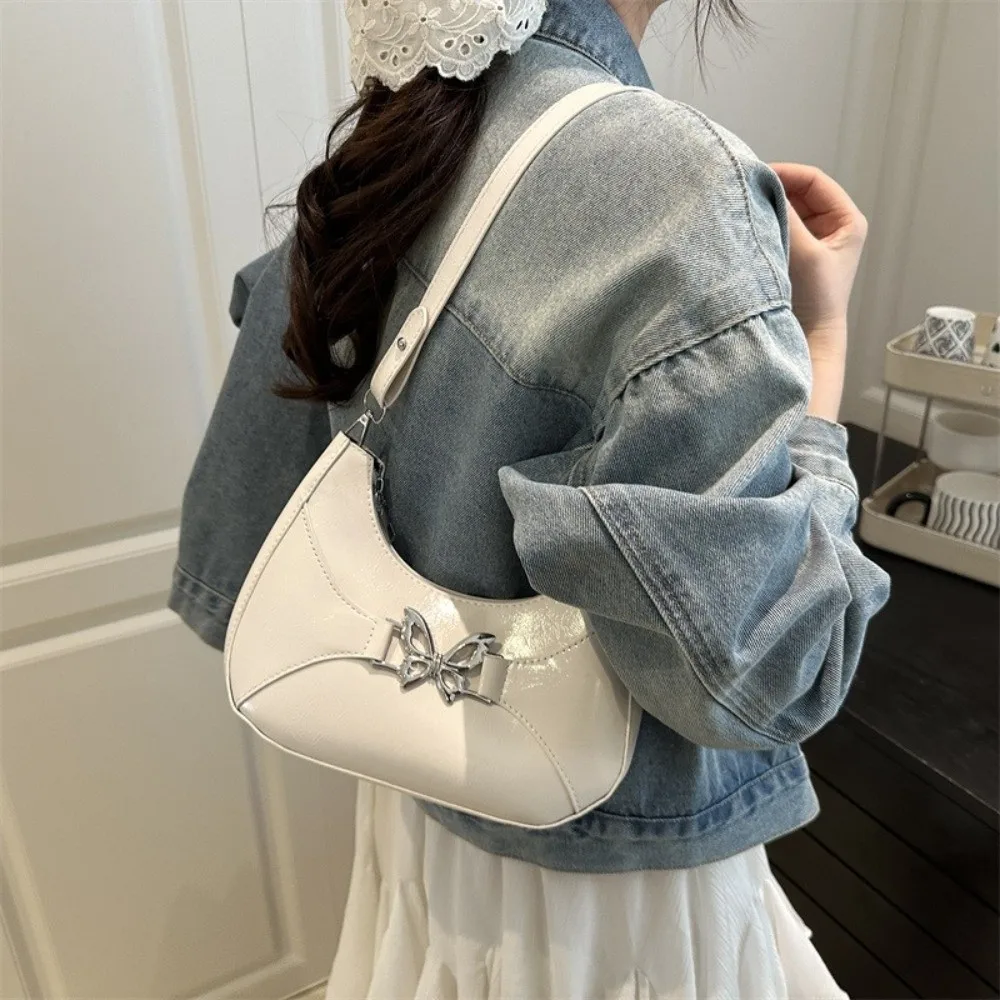 

Trendy Korean Butterfly Shoulder Bag Leisure Y2k Leather Sling Bags Versatile Sweet Zipper Tote Bag Purses