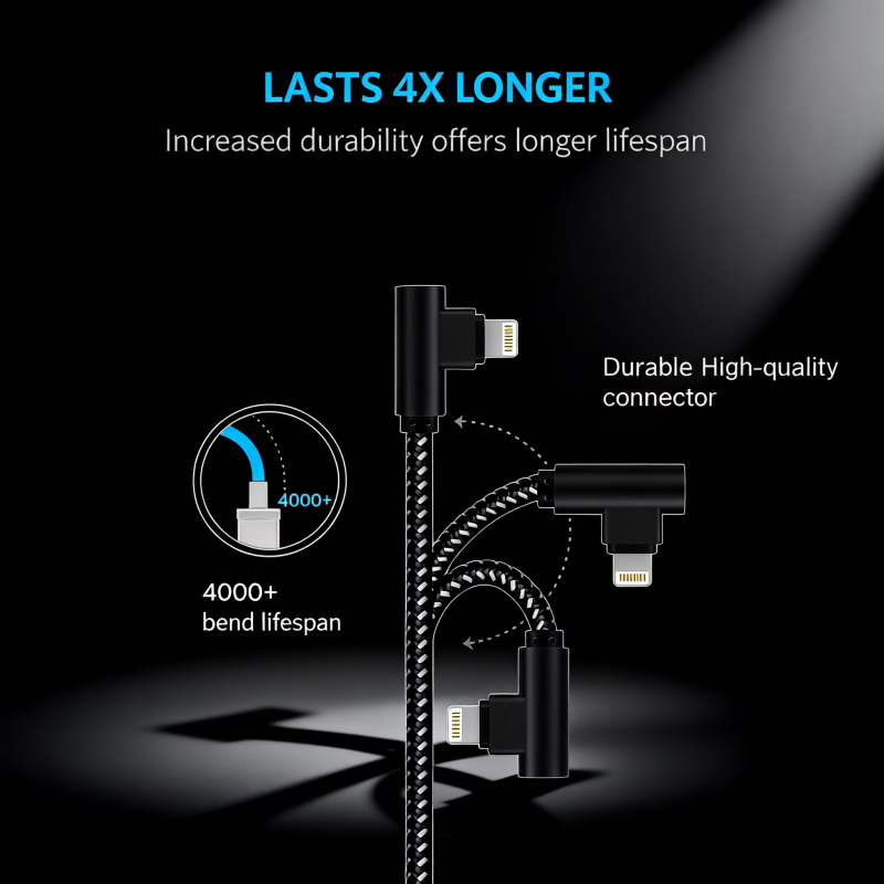  ANSEIP MFi Certified USB A to Lightning Cable for iPhone 13 14 Pro 11 12 mini XS Max XR X 7 8 Plus 90 Degree USB Charger Cable 