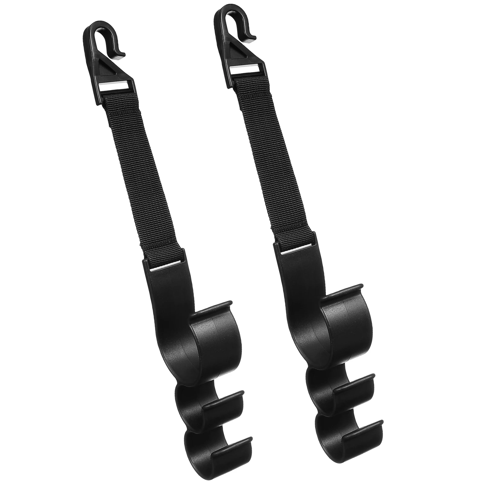 

2 Pcs Chair Back Hooks Durable Plastic Car Purse Holder Seat Headrest Hooks Black Storage Solution Compact Design