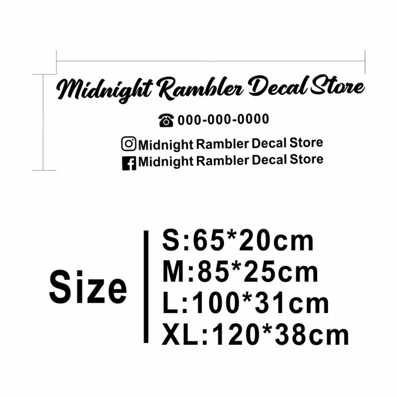 New Custom Business Social Media Car Sticker Decal Business Logo IG Telephone Vinyl Windshield Bumper Door Decor