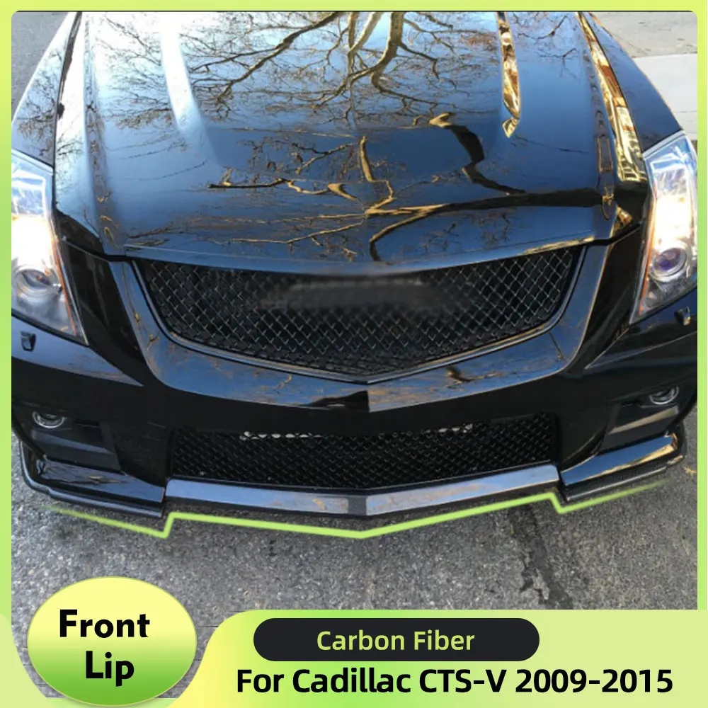 Carbon Fiber Front Bumper Center Lip Side Corner Splitters Spoiler for Cadillac CTS-V 2009-2015 Non Vsport Car Styling