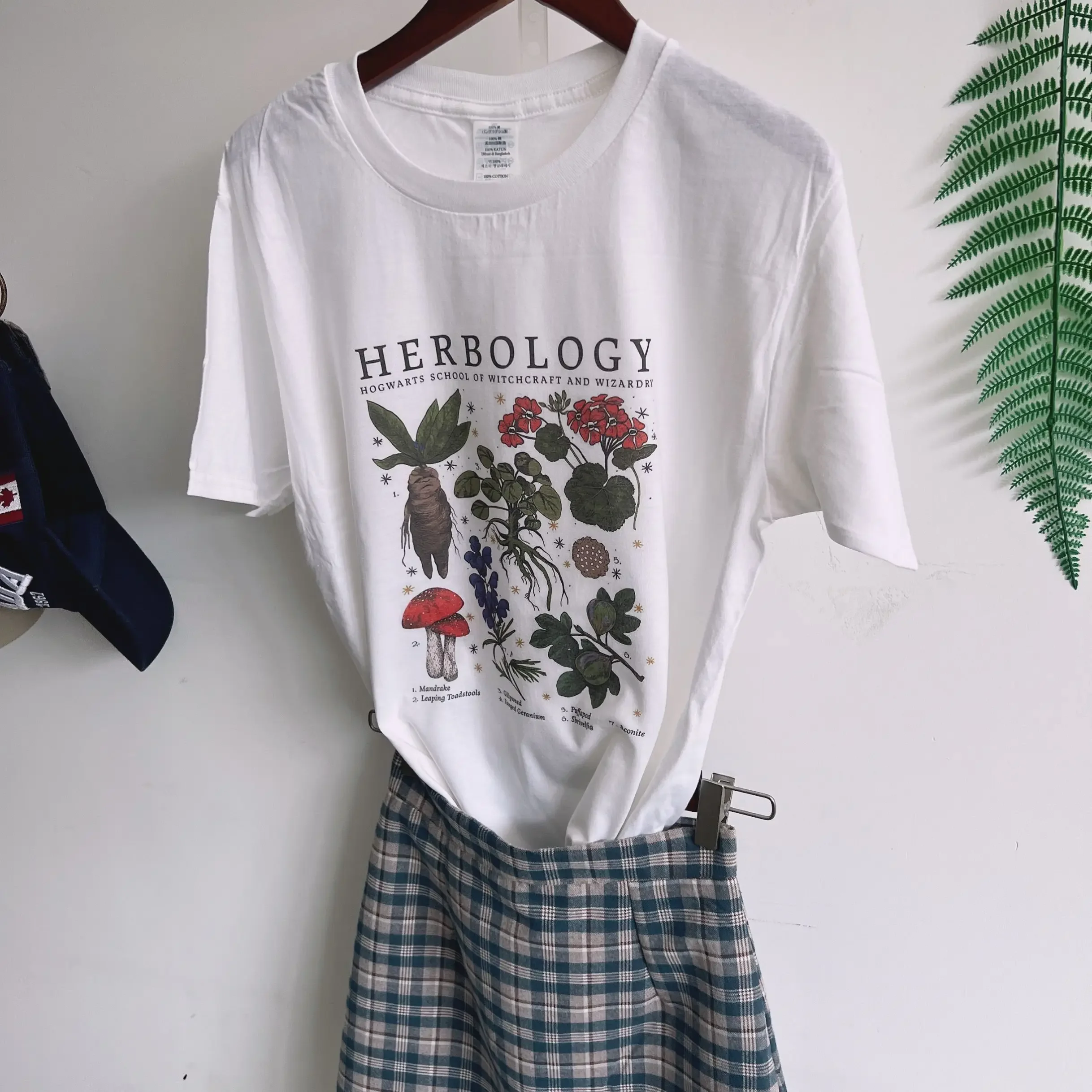 384Herbo Botanical Mandragora Tshirt Herbology Plants Colored Print T-shirtCamiseta Aesthetic Women Gardening Graphic Tee Top