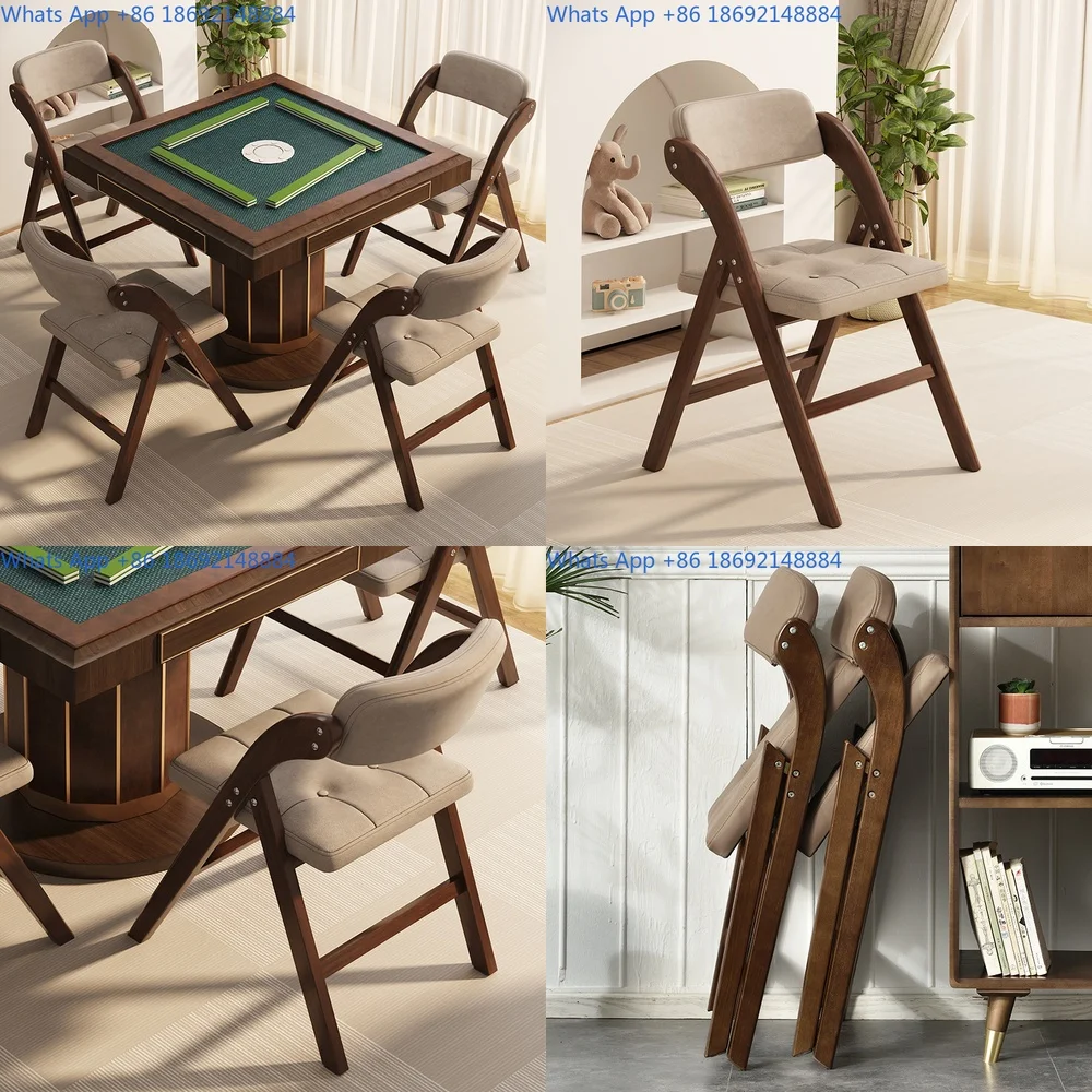 Solid Wood Folding Chair for Home Use Comfortable Backrest Dining and Office Chair