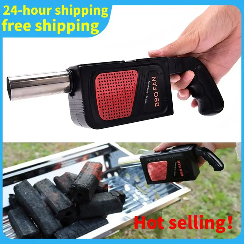 Outdoor Camping BBQ Air Blower Portable Handheld Electric Fan Picnic Cooking Lighter Tool Handheld Barbecue Charcoal Grill Fan