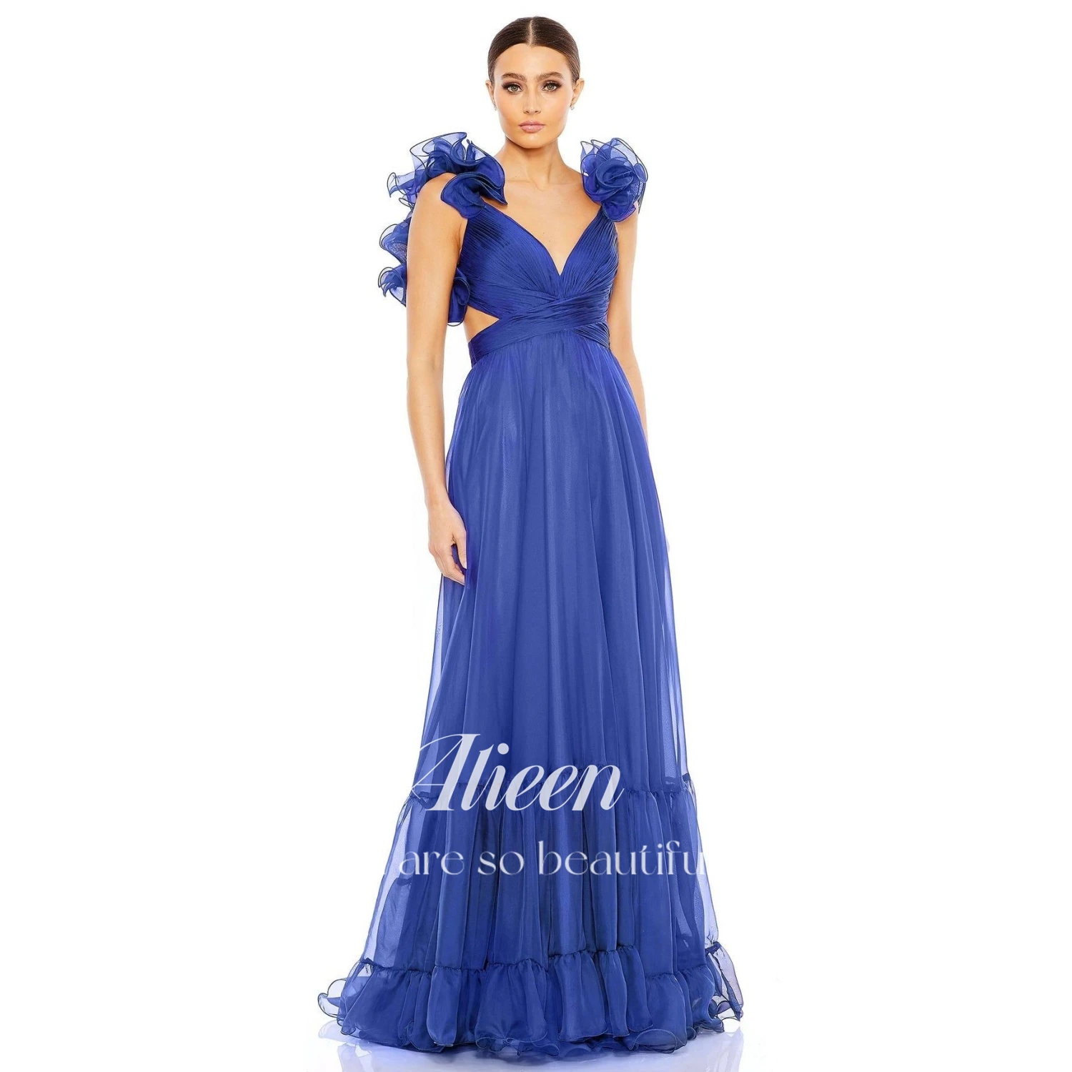 Aileen-Vestido de noite elegante feminino cruzado, vestidos de festa luxuosos, vestido de baile sexy, sem costas, casamento para convidados, 2023