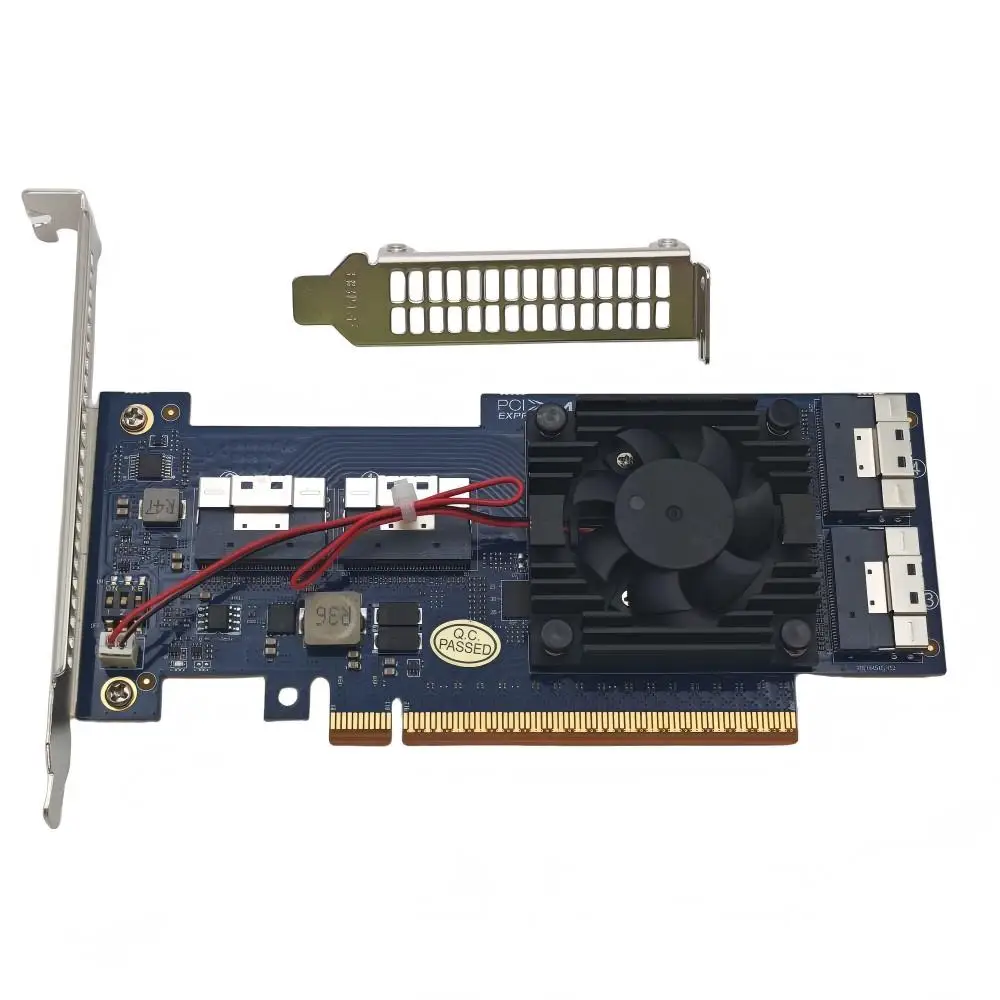 4 SlimSAS SFF-8654 8i Switch Adapter Supports 8 * NVMe PEX88048