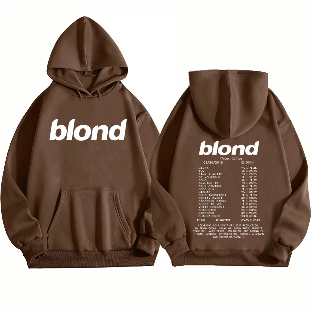 Frank Ocean Blonde Hoodie Man Woman Harajuku Hip Hop Pullover Tops Sweatshirt Music Fans Gift