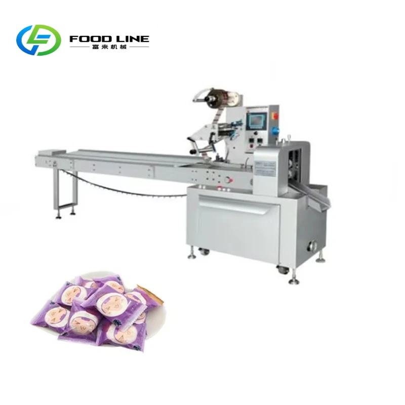 Customize Automatic Small Snack Food Flow Packing Packaging Machine Biscuit Pillow Wrapping Machine Machinery for Food Factory