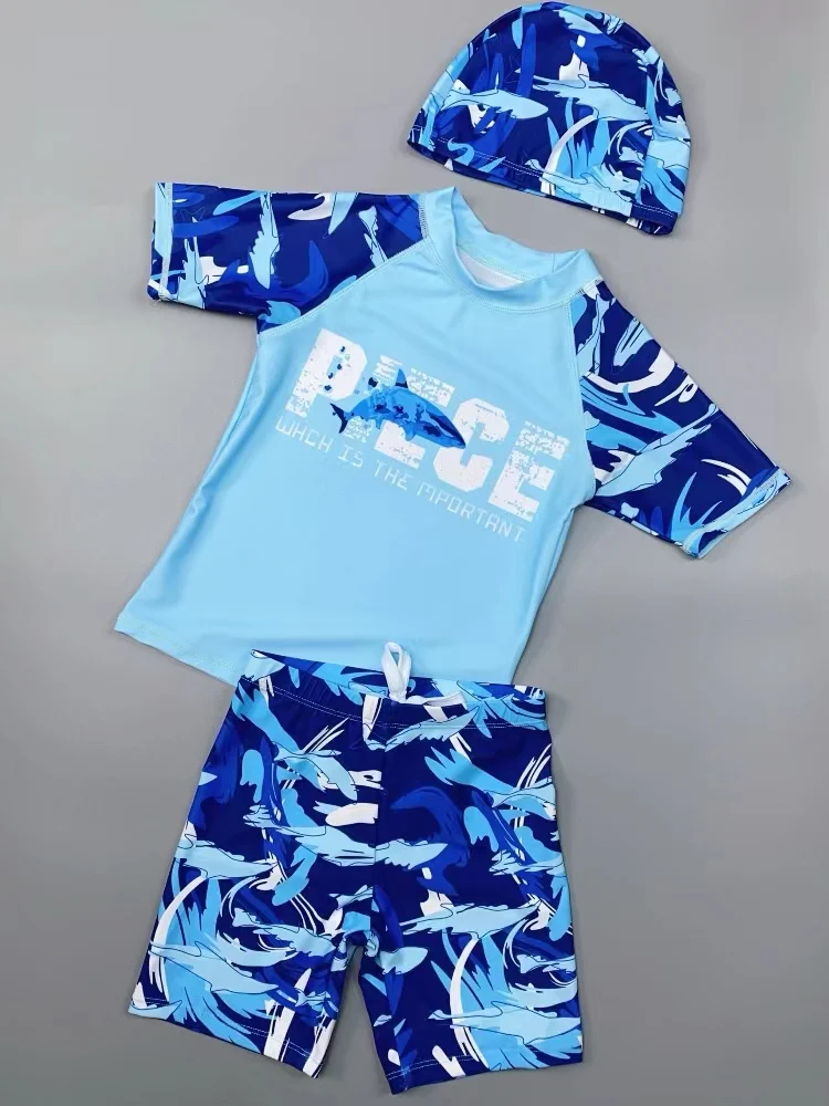 

Детский купальный костюм из двух частей с завязками, пляжная одежда для мальчиков с милым мультяшным дизайном, для активного отдыха на воде