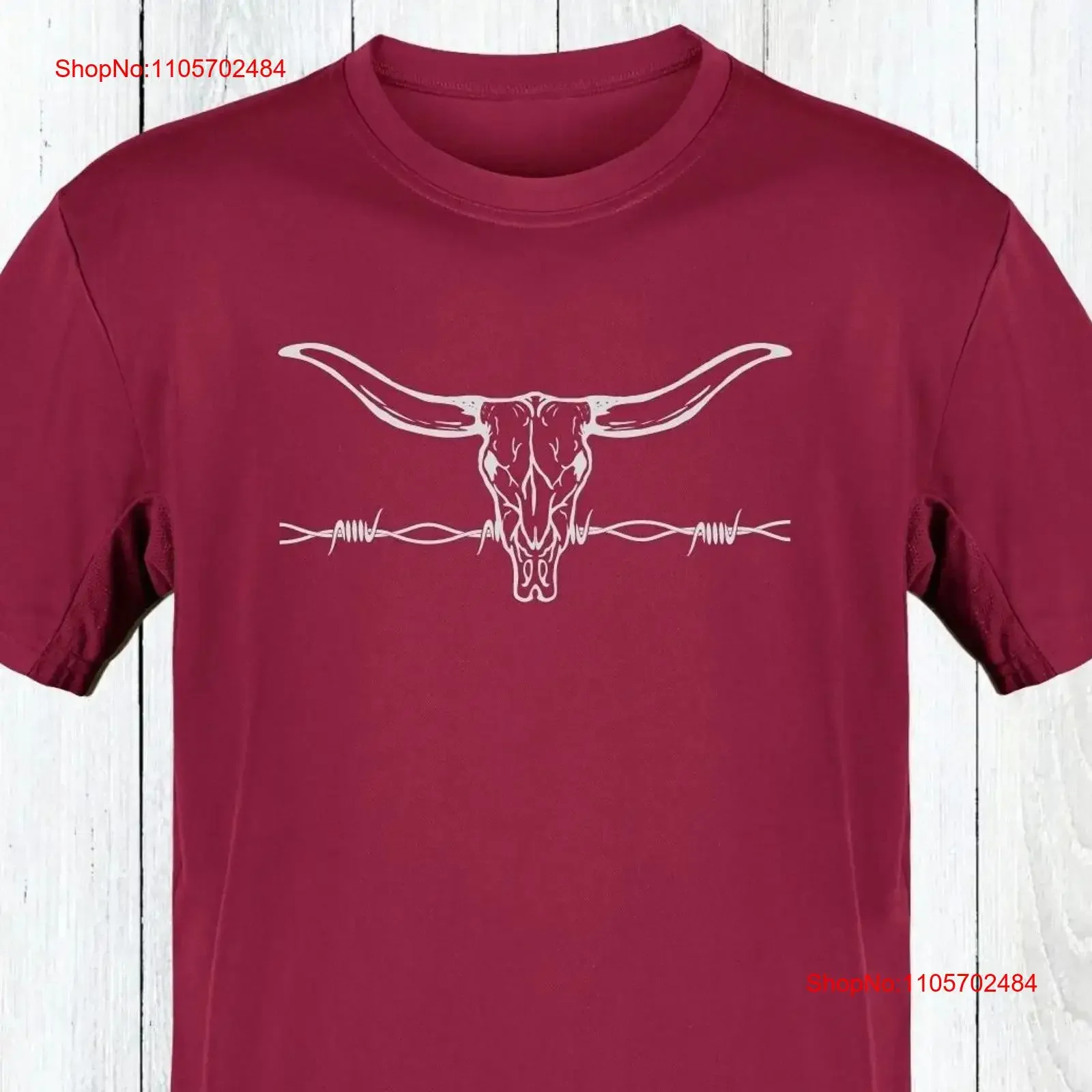 Cow Skull And Barbed Wire T Shirt Ranch Trendy Country Style Southwest vintage Washed homme Stretched Comfortable Breathable