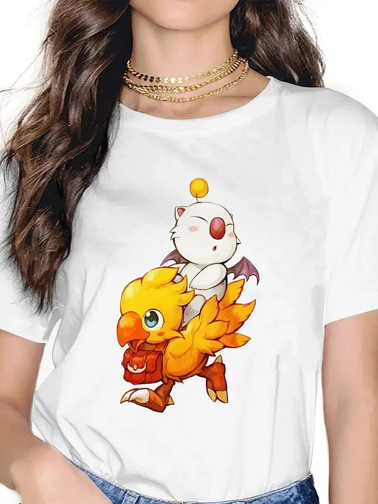 Final Fantasy Game Chocobo Tshirt Graphic Women Tops Vintage Fashion Punk Fibre Harajuku Polyester T Shirt Women's Wear view 3
