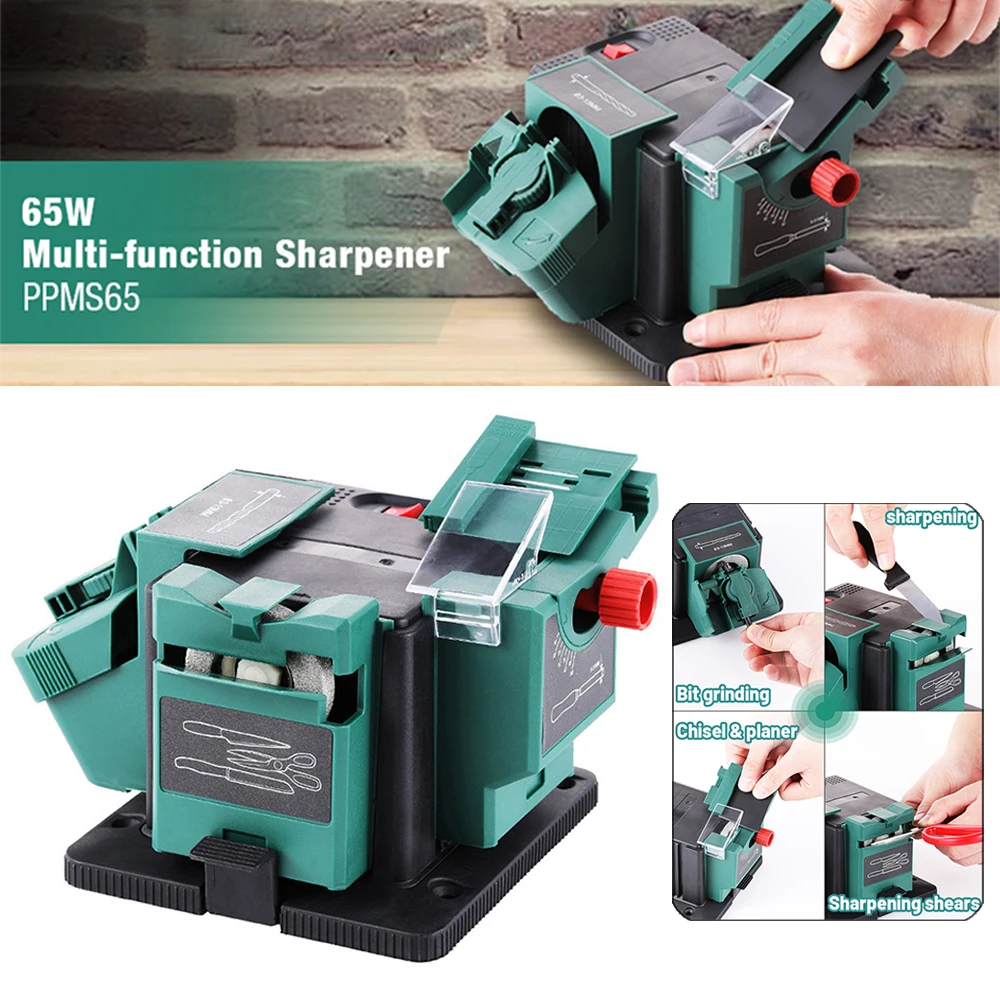 220V Multifunction Electric Knife Sharpener 65W Grinder Machine For Scissors Planer Iron Chisel Drill Bit Grinding