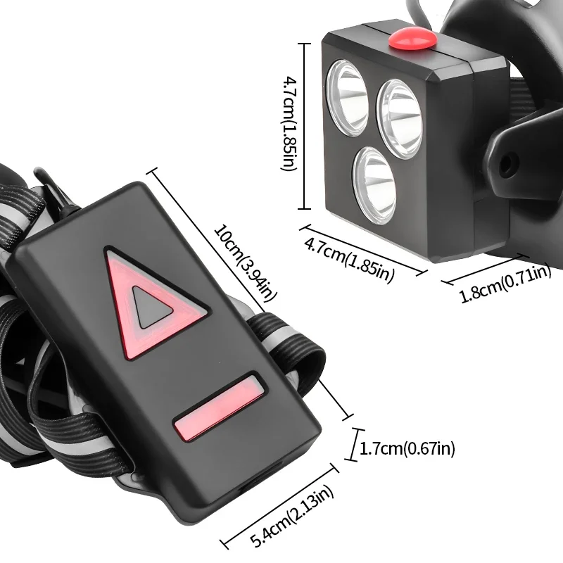 JIASHUAIXIN LED chest multi-light red warning USB rechargeable night running light with reflective tape backlight