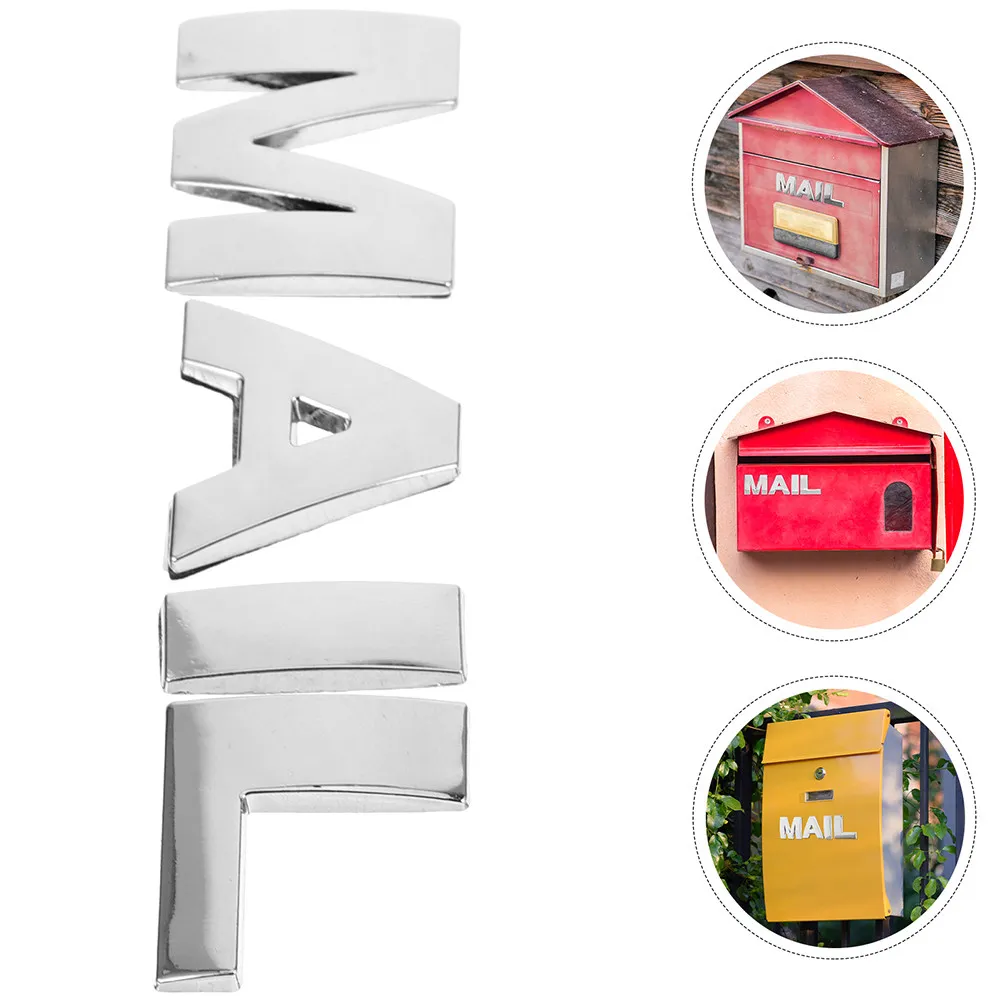 2Sets Mailbox Sign Weatherproof Alphabet Decals Easy Installation for Apartment Residential Mailboxes Outdoor Letters
