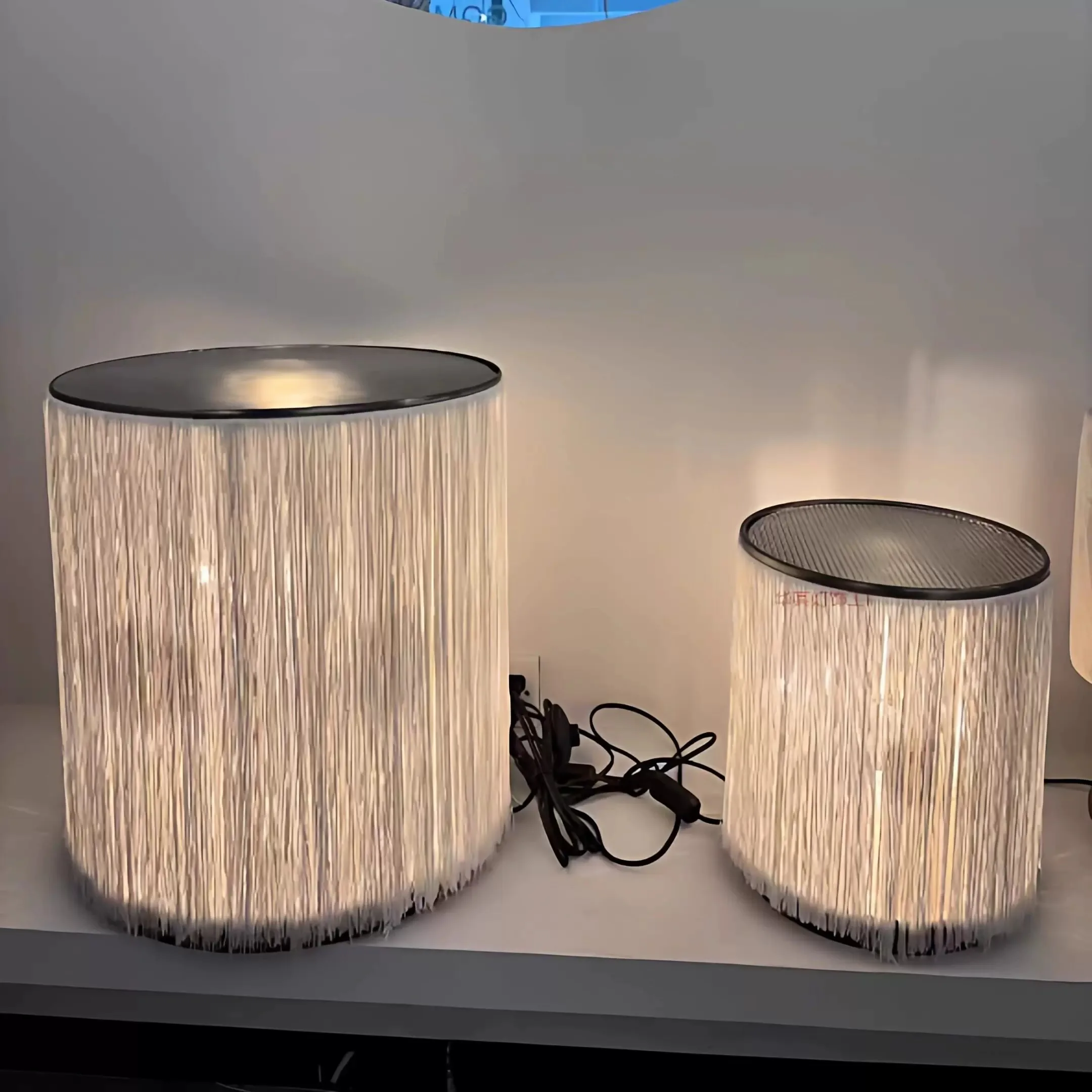 Modern Tassel Fringe Table Lamp with E27 Bulb for Living Room Bedroom Office Table Light Home Decor Indoor Lighting Fixture