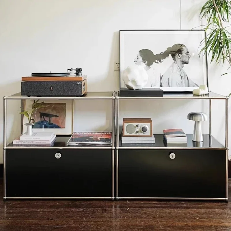 *-*living Room Cabinets Tv Stand Bedroom Home Furniture Showcase Modern Minimalist Module Stainless Steel Storage Locker Dresser