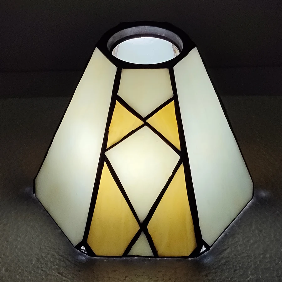 Simple Mission Style Handcrafted Stained Glass Shade, Replacement Shade for Ceiling Fixtures, Pendants and Wall Lamps