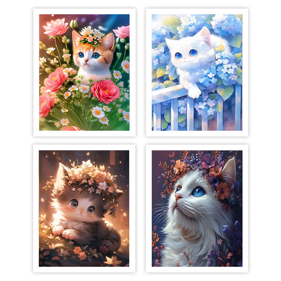 

GATYZTORY Diy Painting By Numbers Cat Flower Animals Markers By Numbers Drawing Canvas Color Markers Watercolor Acrylic Paints