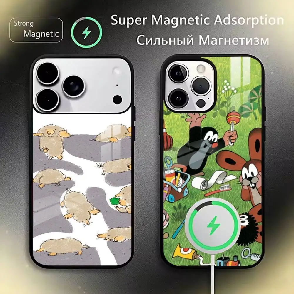 Cartoon Littles Mole Phone Case For iPhone17,16,15,14,13,12,11 Plus,Pro Magnetic with Magsafe Wireless Charging