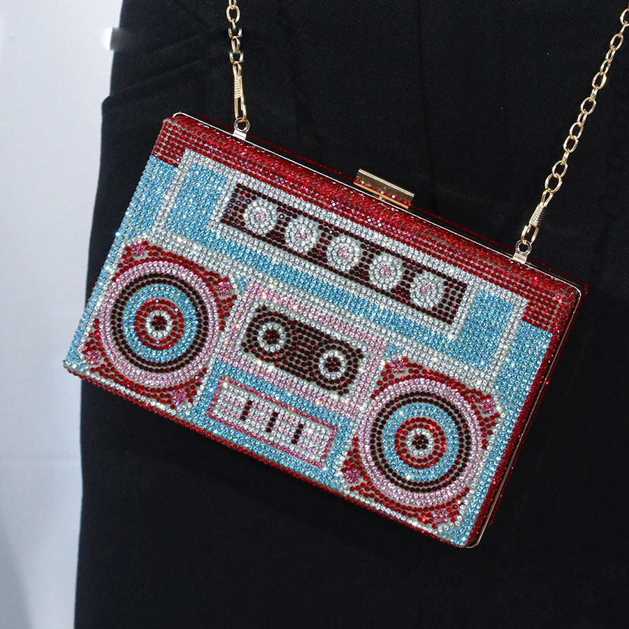 

Tape-shaped Bling Rhinestone Evening Bags Crystal Diamond Women Dinner Bag Clutch Purse Banquet Wedding Party Shoulder Handbags