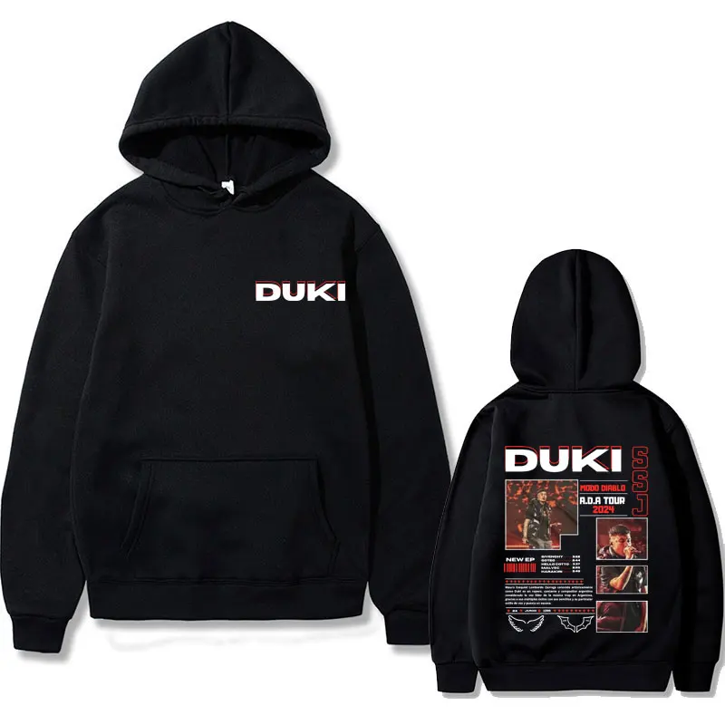 Hip Hop Rapper Duki ADA Tour Print Hoodie Antes De Ameri Graphic Sweatshirt Men Women Fashion Oversized Fleece Cotton Hoodies