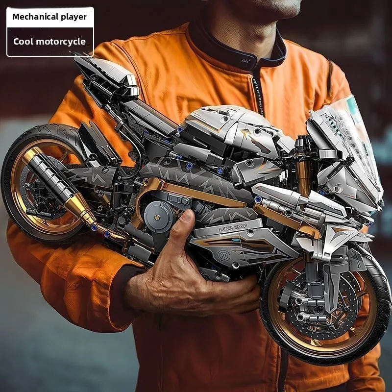 

New Motorcycle Model Difficult Building Blocks Assembled Toy Boy Gao Yan's Birthday Gift
