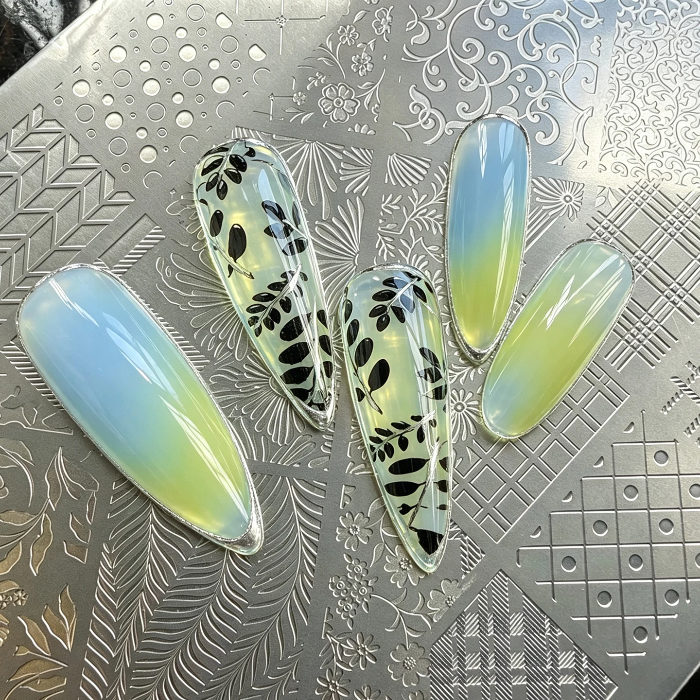 Nail Art Stamping Kit - XMQ NAIL ART STAMPING PLATES LEAVES