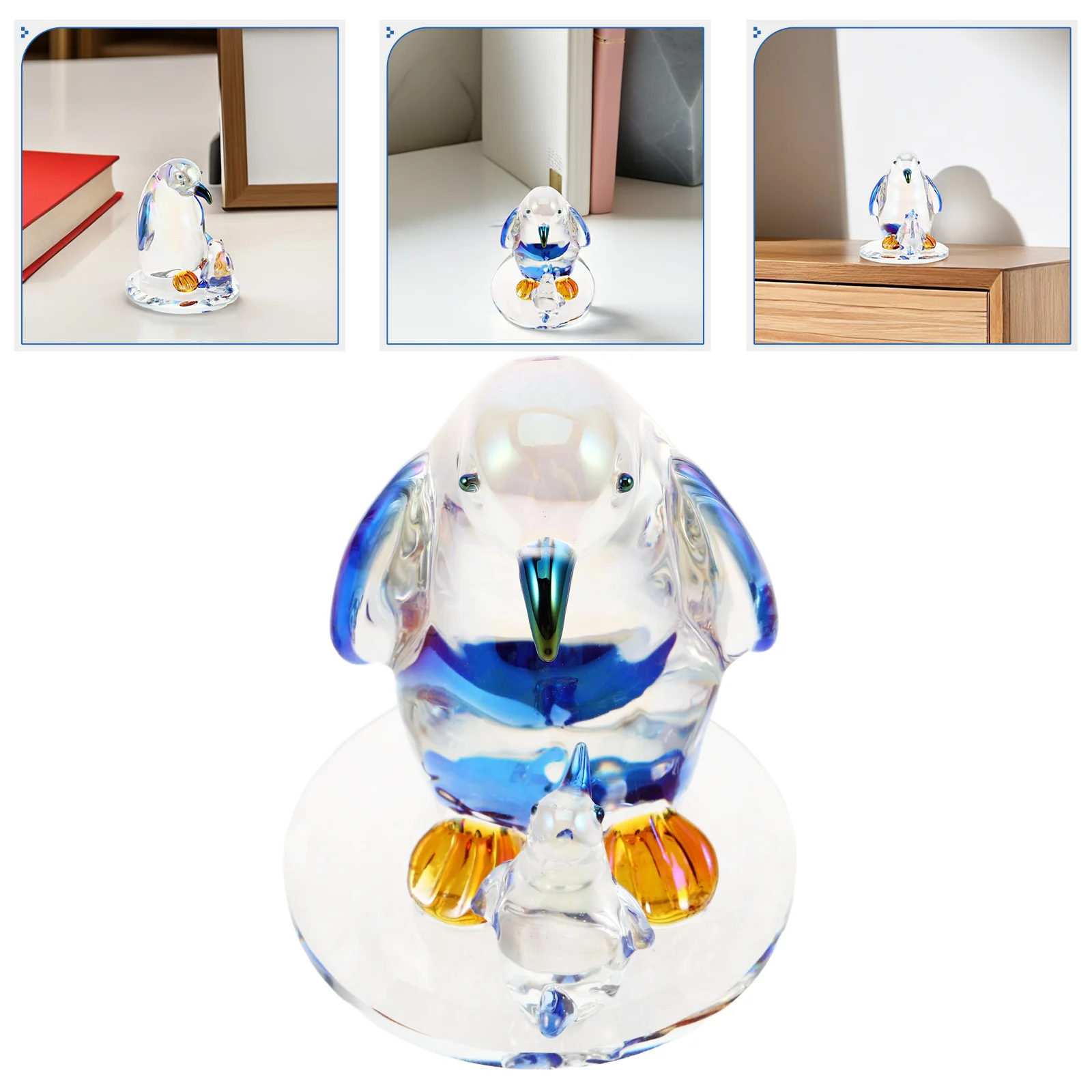 

Statuette Crystal Penguin Ornament Child Animal Sculpture Living Room Decoration